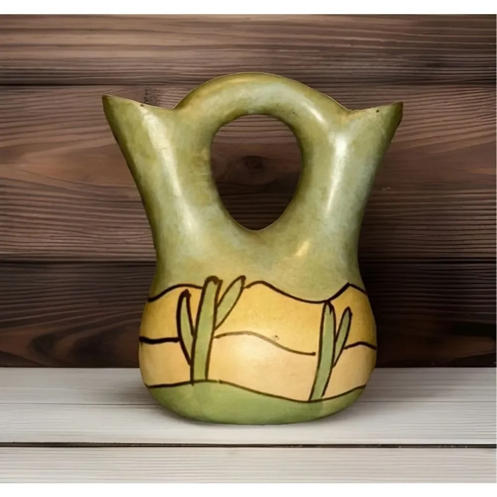 Native American Style Hand Painted Wedding Pottery Vase